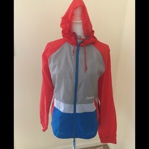 New! REEBOK Size M red with blue multi sports jacket